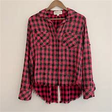 Anthropologie Tops | Anthropologie Cloth & Stone Buffalo Plaid Shirt | Color: Black/Red | Size: Xs