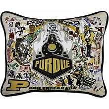 Purdue University Collegiate Hand-Embroidered Pillow