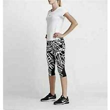 Nike Pants & Jumpsuits | Nike Power Epic Lux Capri Running Leggings Womens S Black & White Athletic Wear | Color: Black/White | Size: S
