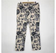 So Slimming By Chico's Floral Jeans Womens 2.5 Regular Size 14 Mid Rise Stretch