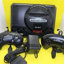 Sega Genesis Console COMPLETE WITH 2 CONTROLLER & LION KING GAME IN GREAT WORKIN - Electronics | Color: Black