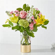 FTD Flower Delivery | Garden Delight Bouquet - Better | Stock | Carnation | Hydrangea | Rose | Lily | Green | White | Pink