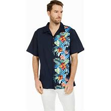 Hawaii Hangover Men's Hawaiian Aloha Premium Cotton Shirt Orchid Paradise In Navy