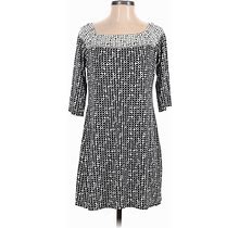 Max Studio Casual Dress - Shift: Silver Grid Dresses - Women's Size Small