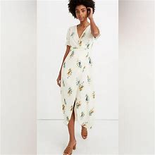Madewell Dresses | Madewell Petite Ruffle-Sleeve Maxi Dress In Classic Corsage | Color: Cream | Size: 12P