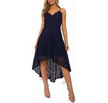 Strappy Lace High-Low Dress