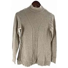 Isaac Mizrahi Live Mockneck Pullover Sweater Grey