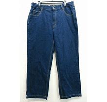 Duke Haband Mens Relaxed Fit Dark Wash 5 Pocket Cotton Denim Blue Jeans 38XS