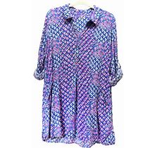 Lilly Pulitzer Lillith Long Sleeve Dress In Royal Purple Pop Up Toe L