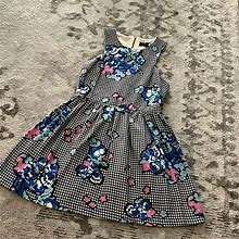 Topshop Petite Dresses | Floral And Houndstooth Topshop Dress | Color: Black/Blue | Size: 2P