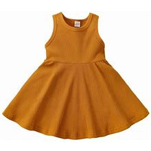 Summer Baby Girl Dresses Girls Strip Vest Dress Solid Color Casual Children's Wear Princess Dress Prom Dress Skirt 2X Dress 5 Year Old Girl Long Sleev