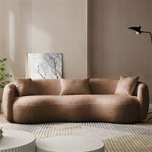 DREAMODERN 93.6" Wide Curved Sofa Couch For Living Room, Sectional Sofa Boucle Fabric Couch Modern Mid-Century Contemporary Upholstered Couch For Hom