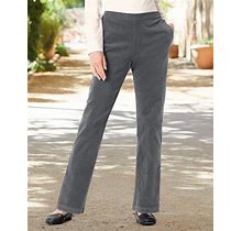 Blair Women's Stretch Pincord Pull-On Pants - Grey - 10P - Petite