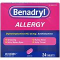 Benadryl Diphenhydramine Allergy Relief Ultra Tablet 24S - 24Ct