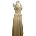 Scala Halter Gown Dress Size S Small Beaded Lined Formal Mother Bride