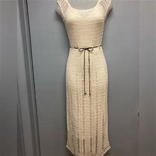 Express Dresses | Express Hand Knit Maxi Dress | Color: Cream | Size: Xs