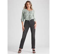 ROCKMANS - Womens Jeans - Grey Full Length - Cotton Pants - Casual Fashion - Summer - Charcoal - Elastane - Comfort Waist Trousers - Work Clothes 10