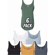 Next Level 5033 Multipack Women's Bulk Festival Tank Top 6 Pack - Make Your Own Assorted Color Set - Plain Bundle Racerback For Ladies