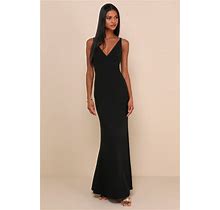 Black Sleeveless Maxi Dress | Womens | X-Small (Available In XXS, L) | 100% Polyester | Lulus | Black Dresses | Gowns | Prom Dresses | Some Stretch