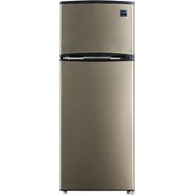 RCA RFR725 2 Door Apartment Size Refrigerator With Freezer, Stainless,7.5 Cu Ft