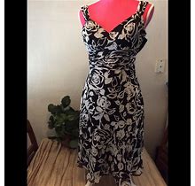 Ann Taylor Dresses | Ann Taylor Petite Chiffon Dress | Color: Black/White | Size: 2P