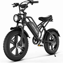HAPPYRUN Electric Bike 20" Fat Tire Ebike For Adults With 1500W Brushless Motor/ 48V 18Ah Removable Battery, Up To 30MPH / 68 Miles, Electric