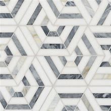 Viviano | Cleona Thassos Cala Blue Marble Hexagon Mosaic Tile, 13 X 11, White, 1/3 Inch Thick - Floor & Decor | 100965961