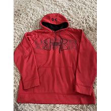Mens Red Under Armour Red Pullover Sweatshirt Size L