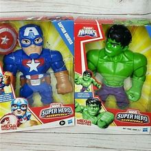 Hasbro Marvel Super Hero Adventures Mega Mighties Captain America & Hulk Bundle - New Toys & Collectibles | Color: White
