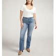Silver Jeans Women's Suki Mid Rise Slim Bootcut Jeans Plus Size In Medium Indigo 24 X 33, Cotton/Elastane/Polyester