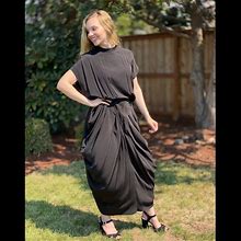 Nicole Miller Dresses | 1990S Nicole Miller Black Ruched Draped Dress | Color: Black | Size: 10