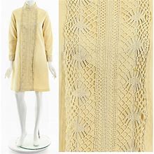 60S Cream Crochet Knit Mini Dress