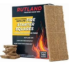 Rutland 50B Safe Lite Fire Starter Squares, 144 Squares