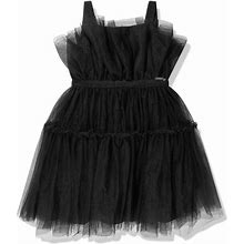 Guess Kids - Ruffled Tulle Dress - Kids - Polyester/Polyester - 10 Yrs - Black