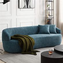 JURMALYN 85'' Curved Sofa Living Room Sectional Sofa Couch, Boucle Couch Luxury 3 Seater Round Sofa Upholstered Tufted Sofa With Pillows For Apartmen