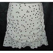 NEW NWOT White Polka Dot Jr XL 13 / 14 Casual Or Dress Lined Knee Length Skirt