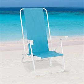 Mainstays High Back Reclining Backpack Beach Chair, Teal