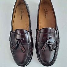 Cole Haan Size 11.5m Pinch Tassel Leather Dress Loafers Burgundy Mens 03507