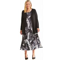 Plus Size Women's Tropical Jacket And Dress Set By Woman Within In Black Tropical (Size 2X)