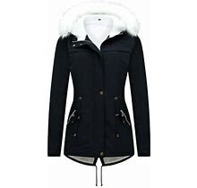 Ersazi Jackets For Women Women's Thickened Padded Cotton Jacket Warm Padded Jacket In Clearance Navy M
