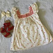Old Navy Dresses | Ruffle Sleeve & Embroidered Detail Dress | Color: Cream/Red | Size: 18-24Mb