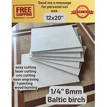 1/4" 12X20" SANDED Baltic Birch Plywood Sheets,Laser Cutting Supplies Glowforge,Wood,Cnc Cutting,Engraving,Painting,DIY Craft Supplies