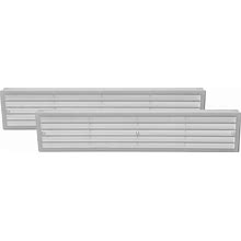 Vent Systems 17.7" X 3.5" Inches Pack Of 2 White Door Grille - Two Sided Door Louvers - Ventilation Air Register - Indoor Vent Grates - Bathroom,