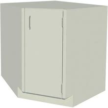 Instock Corner Cabinet: Standing Ht, 35 1/8 in Ht, 32.875 in Wd, 22 in Dp, Pearl White Model: GRJTP190-32SE