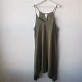 Joie Dresses | Joie V-Neck Midi Length Asymmetric Hem Dress Size Xl | Color: Green | Size: Xl
