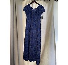 Alex Evenings Womens Violet/ Blue Sequined Evening Dress Gown Petites 6P 212788