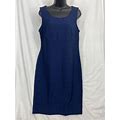 Danny & Nicole Women's Blue Midi Sleeveless Blue Textured Dress Size 10