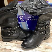 White Mountain Shoes | Sale!! New White Mountain Black Knee Boots Size 7.5 m | Color: Black | Size: 7.5