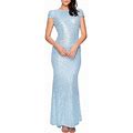 Akiihool Plus Size Formal Dress For Women Dresses For Women Summer Knit Hollow Out Night Out Midi Maxi Dress Sleeveless Long Cut Out Dress (Light Blue