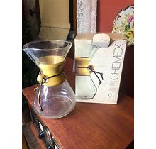 Chemex Glass 10 Cup Pour Over Coffee Maker Vintage 1980'S
